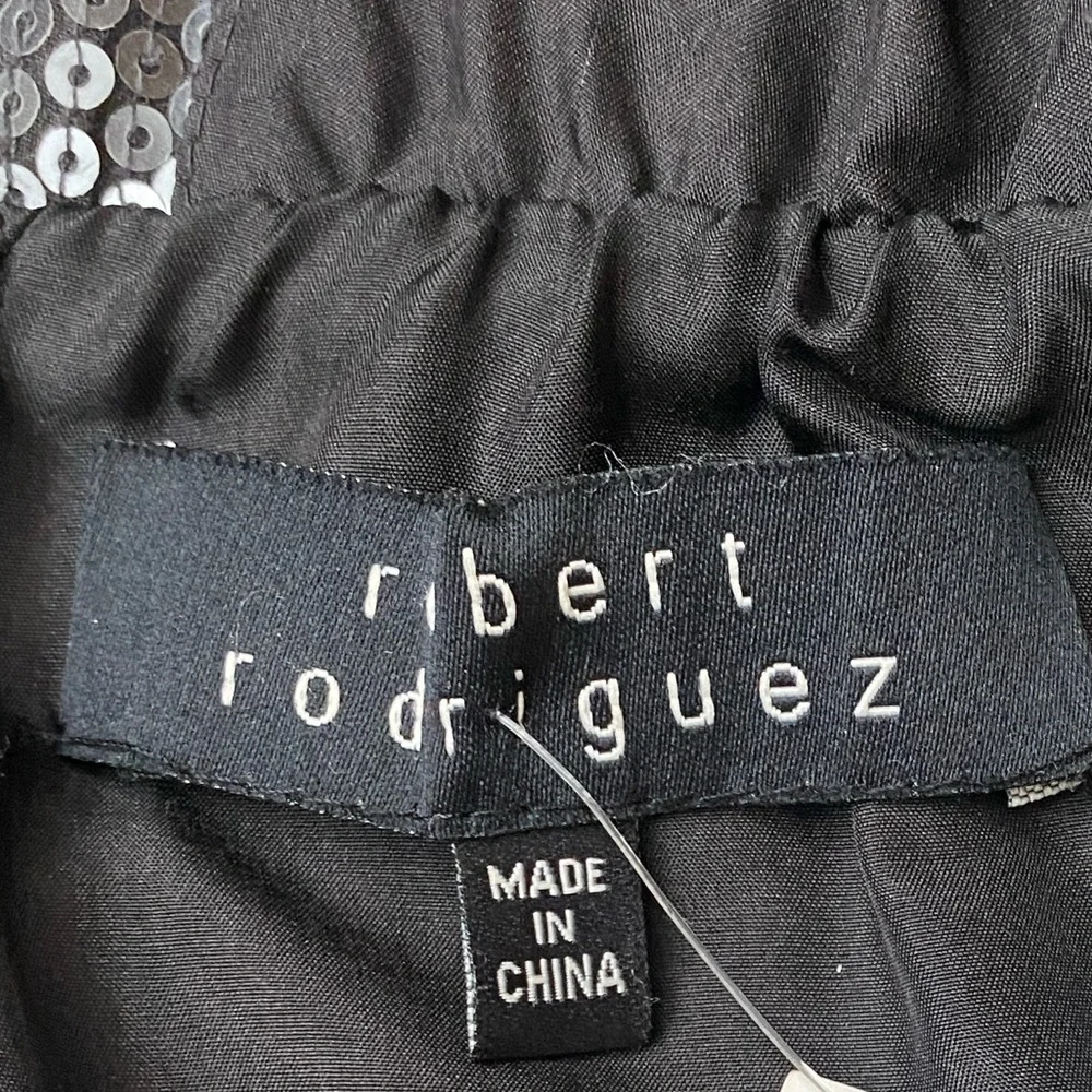 Robert Rodriguez Gunmetal Gray Sequin Silk Open Back Mini Dress Size 6 - Picture 2 of 12